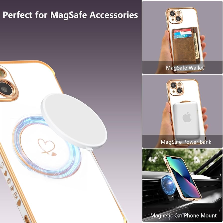 ❣️iPhone15マグネットケース 豪華メッキ ハート型ケース ブルー Amazon.co.jp: ZTOFERA iPhone 15 用 ハート ケース MagSafe対応